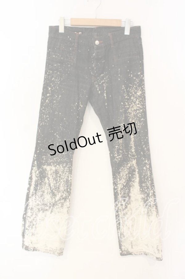 画像1: Jean Paul GAULTIER / ブリーチデニムパンツ W64 ブラック O-25-12-23-023-GO-PA-YM-OS (1)