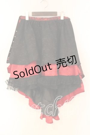 画像: Qutie Frash / アシメラップスカート  ブラックｘレッド O-25-12-23-031-QU-SK-YM-ZY