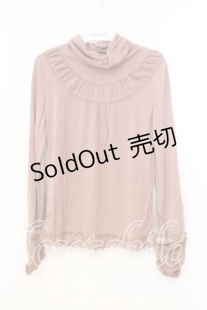 画像: axes femme / ローズレースプチスタンドネックカットソー M ピンクベージュ O-25-12-25-001-AX-TO-IG-ZT234