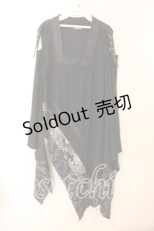 画像: Qutie Frash / 着物チュニック  ブラック O-25-12-25-037-QU-OP-IG-OS