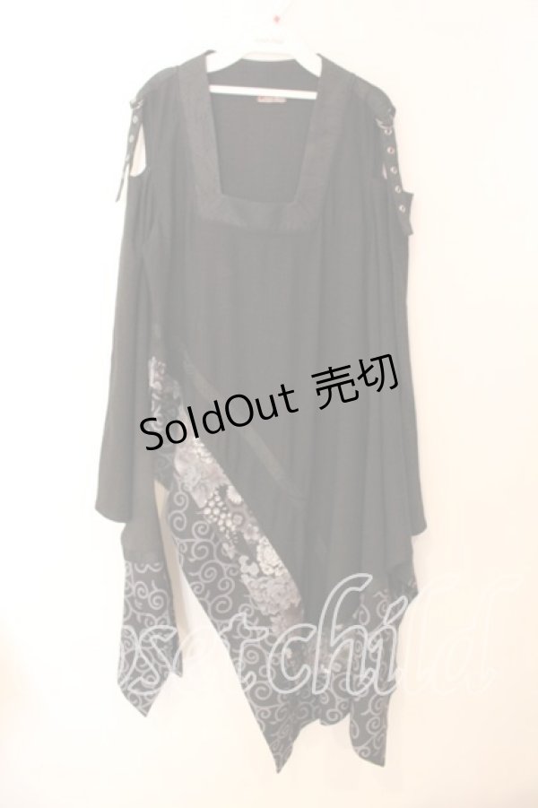 画像1: Qutie Frash / 着物チュニック  ブラック O-25-12-25-037-QU-OP-IG-OS (1)