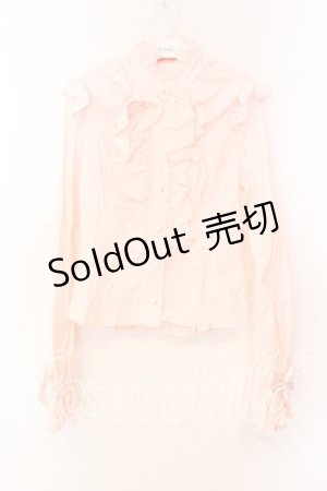 画像: BABY,THE STARS SHINE BRIGHT / ロゴ刺繍入りリボンタイ付フリルブラウス【リボンタイ欠品】  ピンク O-25-12-25-041-BA-BL-IG-OS