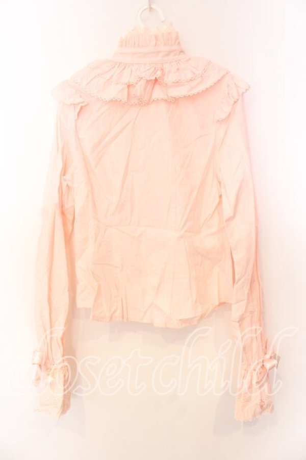 画像5: BABY,THE STARS SHINE BRIGHT / ロゴ刺繍入りリボンタイ付フリルブラウス【リボンタイ欠品】  ピンク O-25-12-25-041-BA-BL-IG-OS (5)