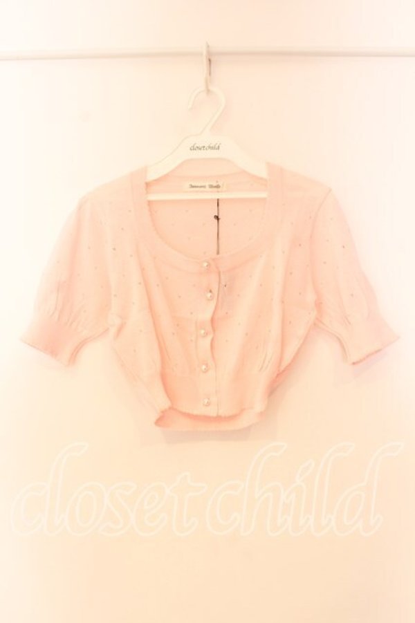 画像1: Innocent World / パールボタン ニットボレロ  ピンク O-25-12-25-044-IW-TO-IG-OS (1)