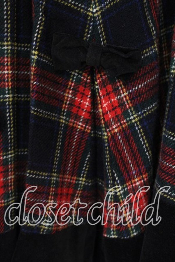 画像3: metamorphose / ロイヤルチェックマント  クロ O-25-12-25-046-ME-JA-IG-OS (3)