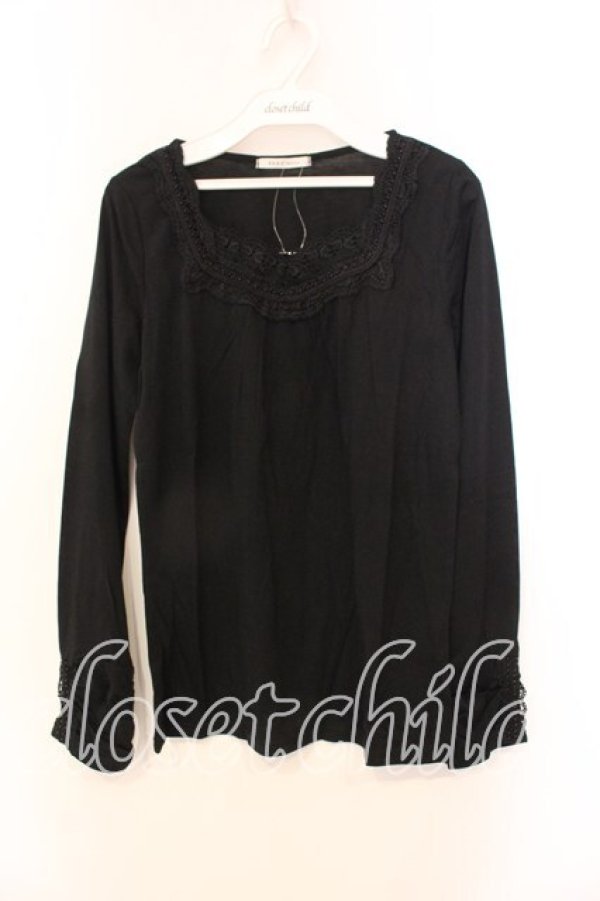 画像1: axes femme / パール使いインナープルオーバー M クロ O-25-12-25-008-AX-TO-IG-OS (1)