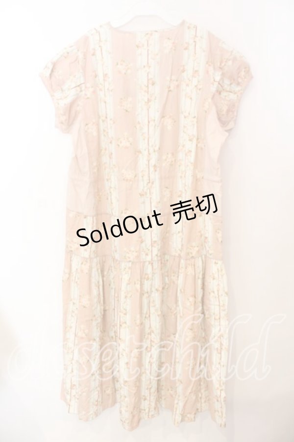 画像3: WONDERFUL WORLD / ローズブーケストライプ半袖ワンピース【お直しあり】  ピンク O-25-12-25-048-LO-OP-IG-OS (3)