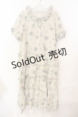 画像: PINK HOUSE / アンティークローズ段々ワンピース【お直しあり】  アイボリー×サックス O-25-12-25-049-0-OP-IG-OS