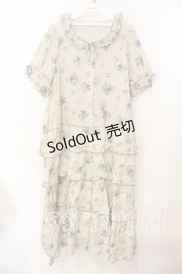 画像1: PINK HOUSE / アンティークローズ段々ワンピース【お直しあり】  アイボリー×サックス O-25-12-25-049-0-OP-IG-OS (1)