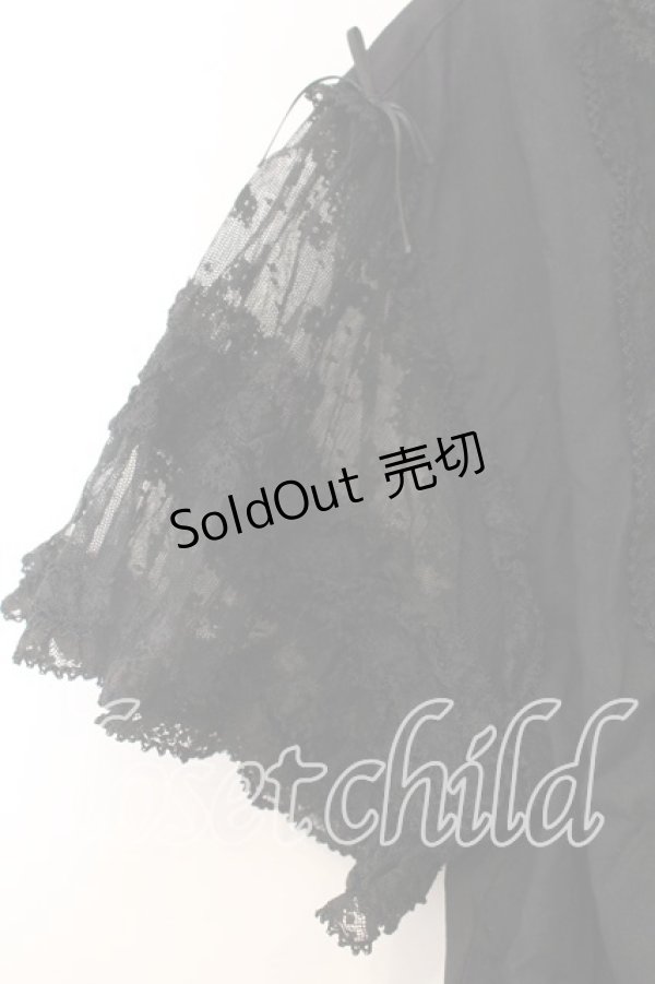 画像3: PINK HOUSE / チュールフリルタックオーバーブラウス  クロ O-25-12-25-051-LO-BL-IG-OS (3)