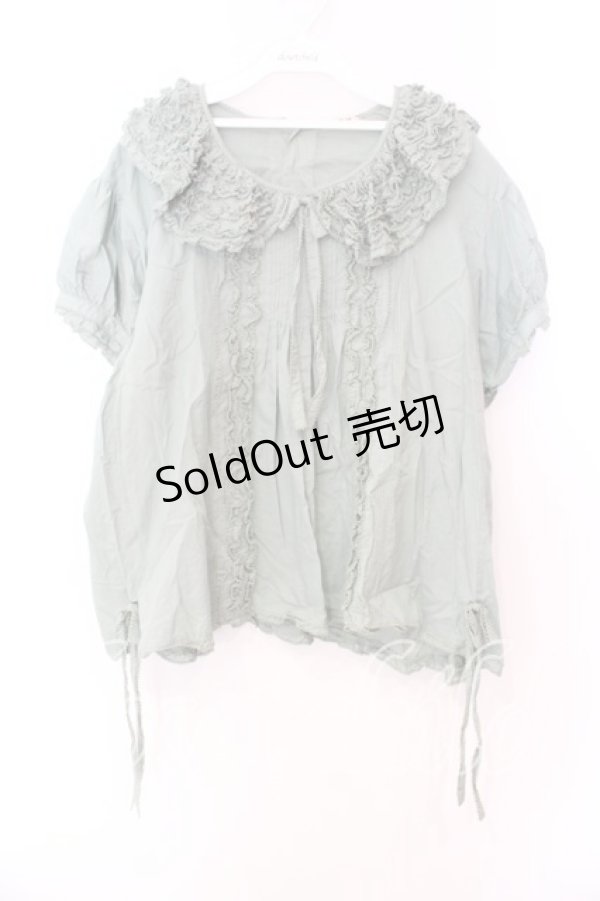 画像1: WONDERFUL WORLD / ピコフリルタックプルブラウス【お直しあり】  グリーン O-25-12-25-052-LO-BL-IG-OS (1)