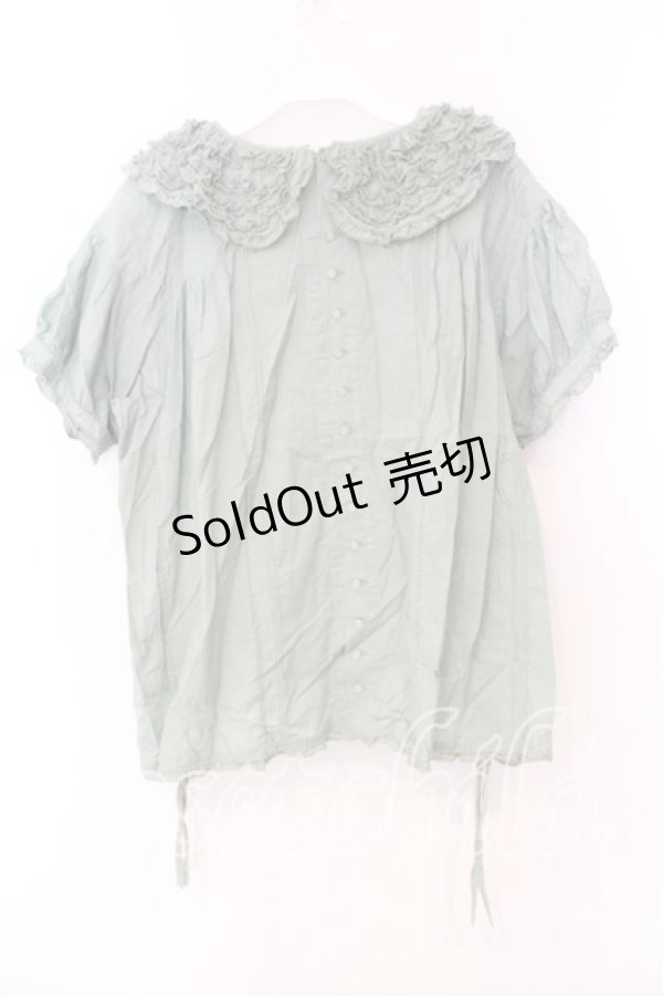 画像4: WONDERFUL WORLD / ピコフリルタックプルブラウス【お直しあり】  グリーン O-25-12-25-052-LO-BL-IG-OS (4)