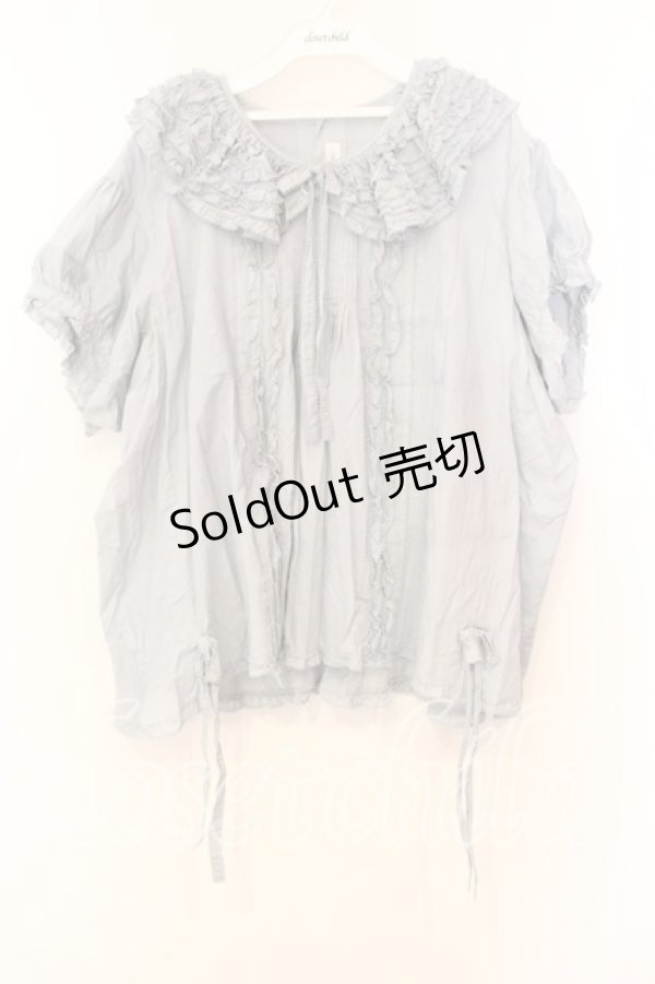 画像1: WONDERFUL WORLD / ピコフリルタックプルブラウス【お直しあり】  サックス O-25-12-25-053-LO-BL-IG-OS (1)