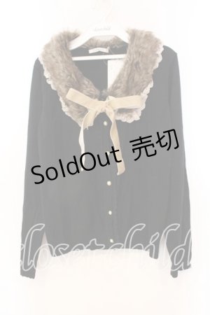 画像: axes femme / ファー付ニットカーデ M クロ O-25-12-25-009-AX-TO-IG-OS