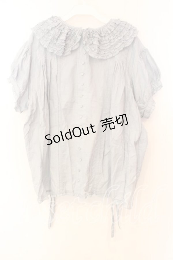 画像3: WONDERFUL WORLD / ピコフリルタックプルブラウス【お直しあり】  サックス O-25-12-25-053-LO-BL-IG-OS (3)