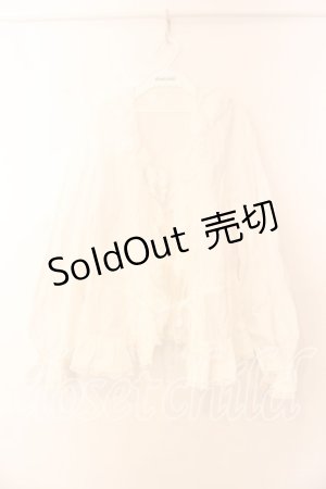 画像: PINK HOUSE / タックフリルオーバーブラウス  シロ O-25-12-25-054-LO-BL-IG-ZT534