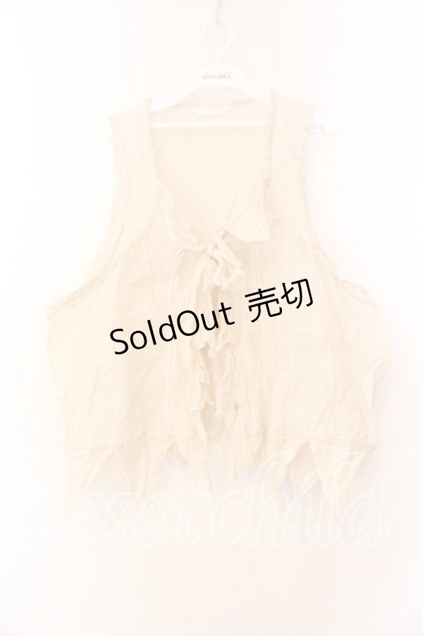 画像1: PINK HOUSE / 三角オーバベスト【お直しあり】  アイボリー O-25-12-25-056-LO-TO-IG-OS (1)