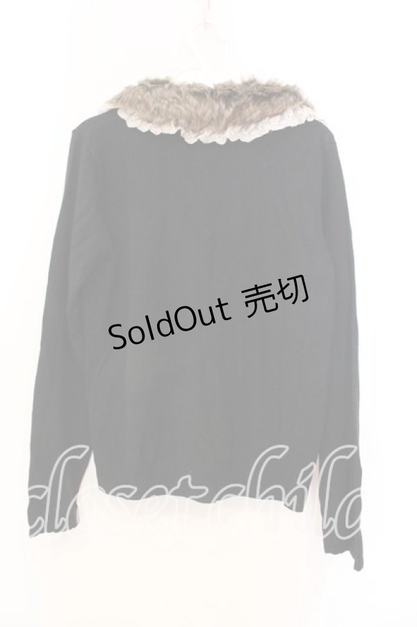 画像2: axes femme / ファー付ニットカーデ M クロ O-25-12-25-009-AX-TO-IG-OS (2)