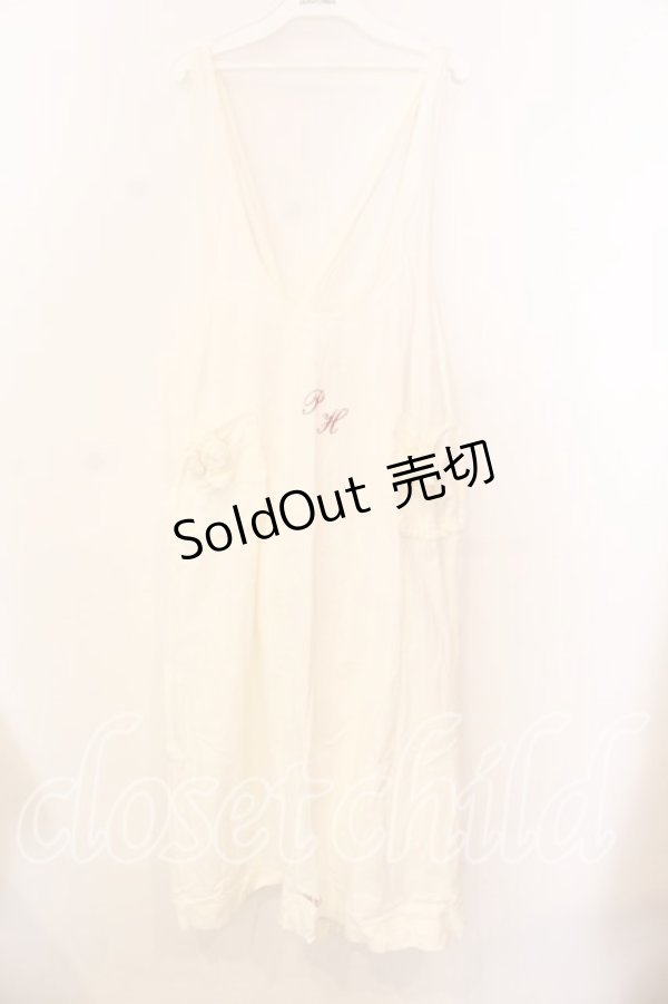 画像1: PINK HOUSE / 刺繍エプロン  アイボリー O-25-12-25-057-LO-OP-IG-OS (1)