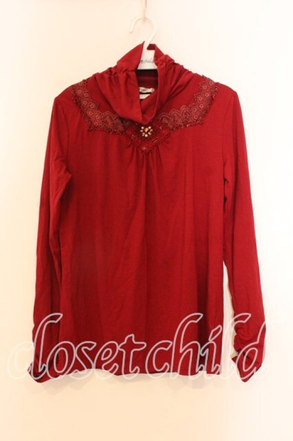 画像1: axes femme / 胸元ビジュータートル M アカ O-25-12-25-010-AX-TO-IG-OS (1)