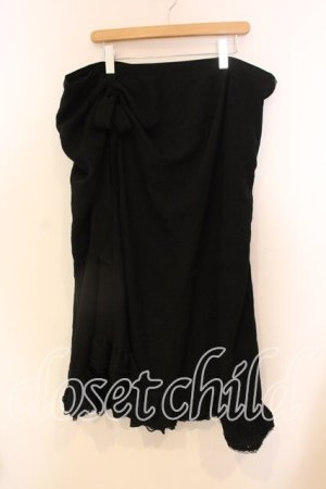 画像: KANEKO ISAO / たくし上げリボン付き裾レースフリルスカート【お直しあり】  ブラック O-25-12-25-063-EL-SK-IG-OS