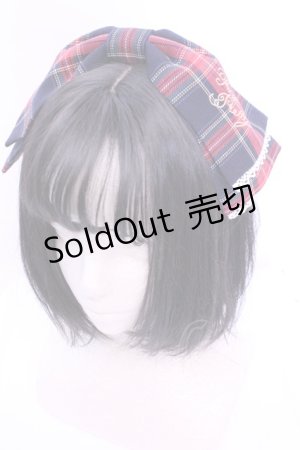 画像: Angelic Pretty / Fancyタータンチェックカチューシャ  ネイビー×アカ O-25-12-25-1040-AP-AC-OW-OS