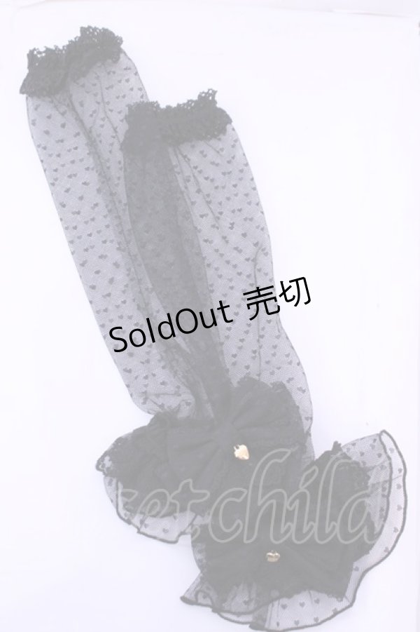 画像1: Angelic Pretty / ハートチュールPrincessアームウォーマー  クロ O-25-12-25-1045-AP-ZA-OW-ZT0104R (1)