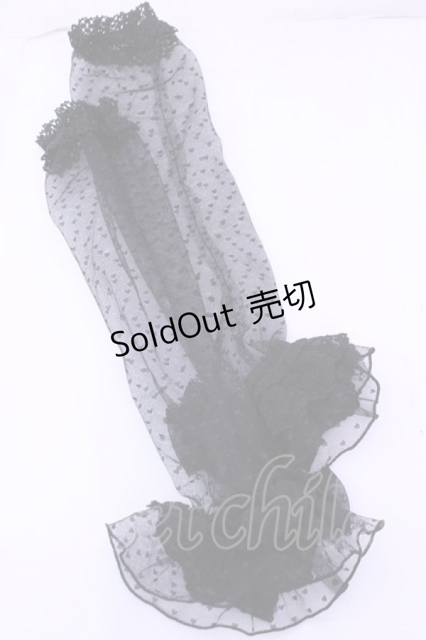 画像3: Angelic Pretty / ハートチュールPrincessアームウォーマー  クロ O-25-12-25-1045-AP-ZA-OW-ZT0104R (3)