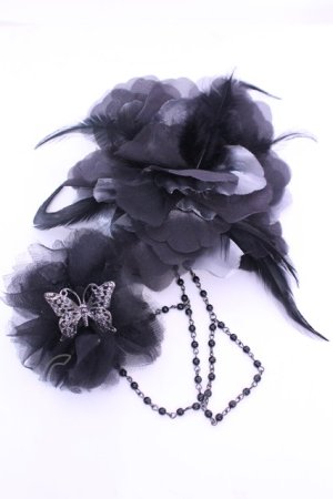 画像: GOTHその他 / チェーン付きコサージュクリップ  ブラック O-25-12-25-1046-EL-AC-OW-OS