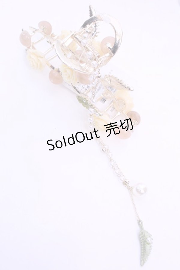 画像1: axes femme POETIQUE / ローズヘアークリップ  生成り O-25-12-25-1056-AX-AC-IG-OS (1)