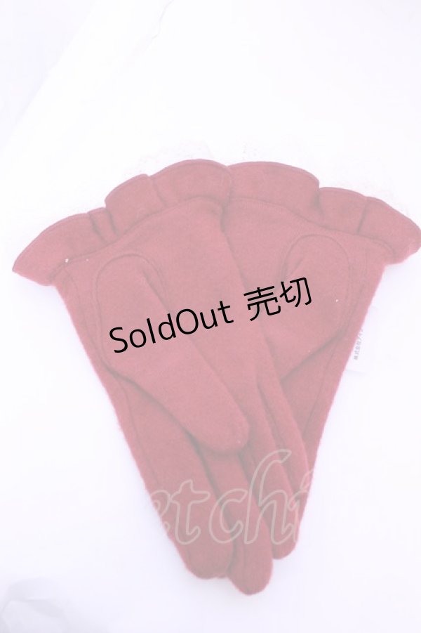 画像2: axes femme / ビジュー付Bigリボン手袋  アカ O-25-12-25-1059-AX-ZA-IG-OS (2)