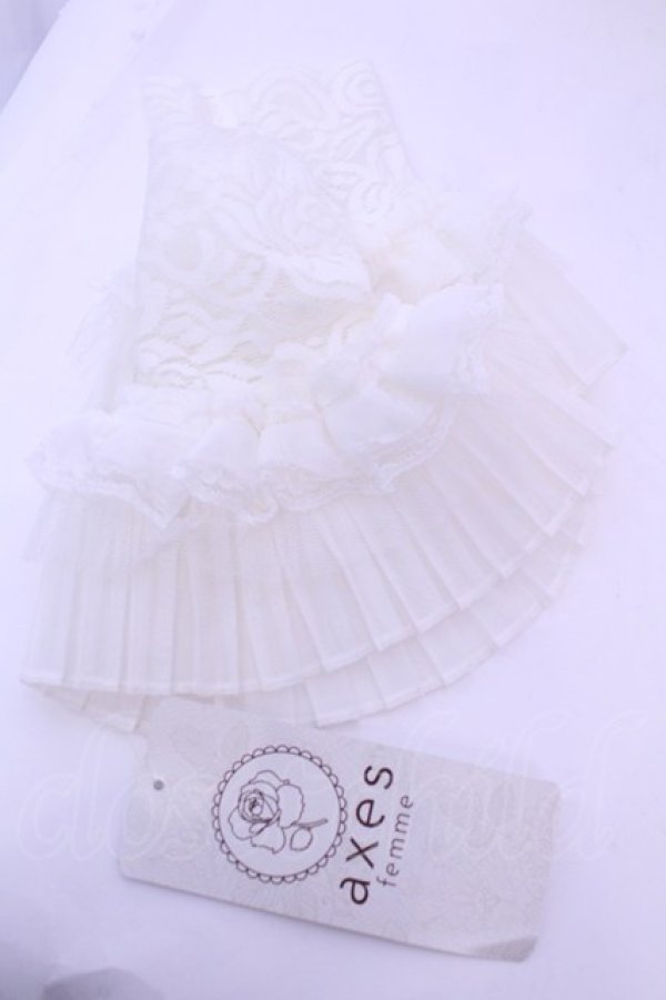 画像1: axes femme / プリーツレースカフス  シロ O-25-12-25-1060-AX-ZA-IG-OS (1)