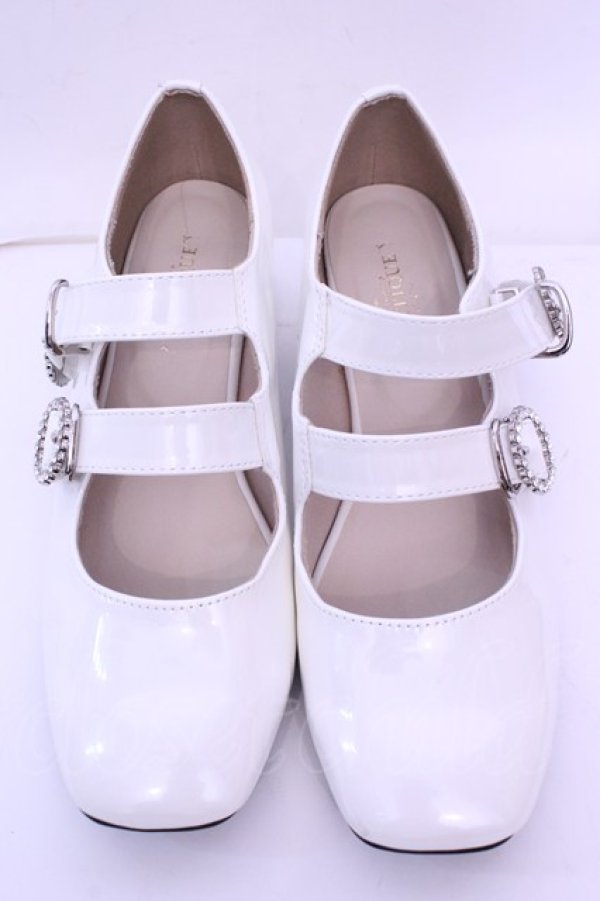 画像2: axes femme POETIQUE / ビジューバックルパンプス Ｌ シロ O-25-12-25-1061-AX-SH-IG-OS (2)