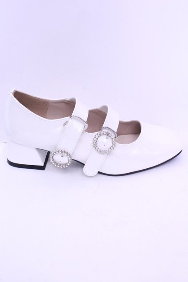 画像7: axes femme POETIQUE / ビジューバックルパンプス Ｌ シロ O-25-12-25-1061-AX-SH-IG-OS (7)