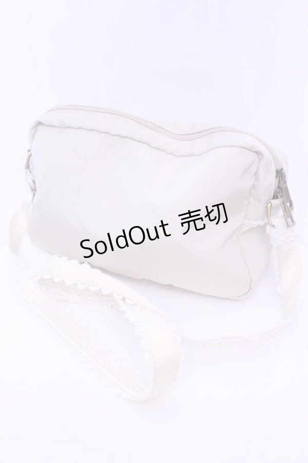 画像2: Fi.n.t / レース使いボディバッグ  アイボリー O-25-12-25-1063-CA-BG-IG-ZT346 (2)