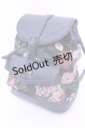 画像: axes femme / ローズ型押し配色リュック  クロ O-25-12-25-1064-AX-BG-IG-ZT273