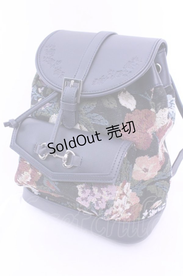 画像1: axes femme / ローズ型押し配色リュック  クロ O-25-12-25-1064-AX-BG-IG-ZT273 (1)