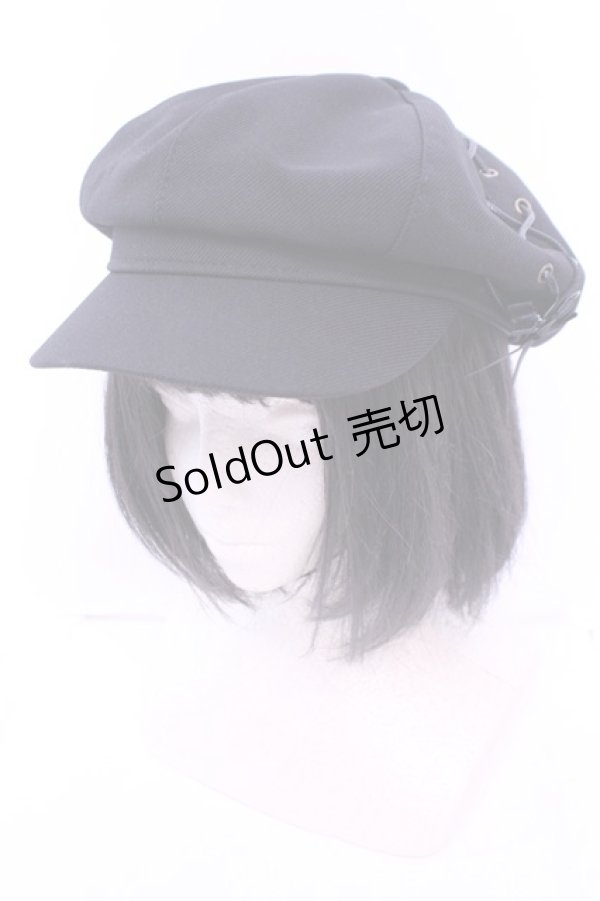 画像1: axes femme / サイド編み上げキャスケット Ｆ クロ O-25-12-25-1068-AX-AC-IG-OS (1)