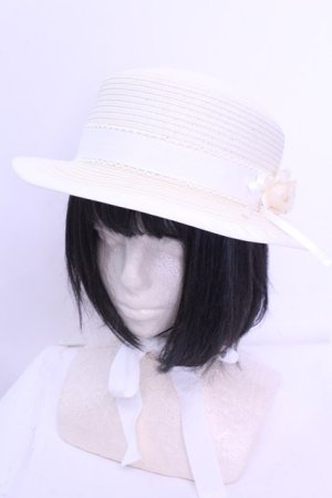 画像: Innocent World / バラコサージュブレードハット  ナチュラル×オフシロ O-25-12-25-1002-IW-AC-IG-OS