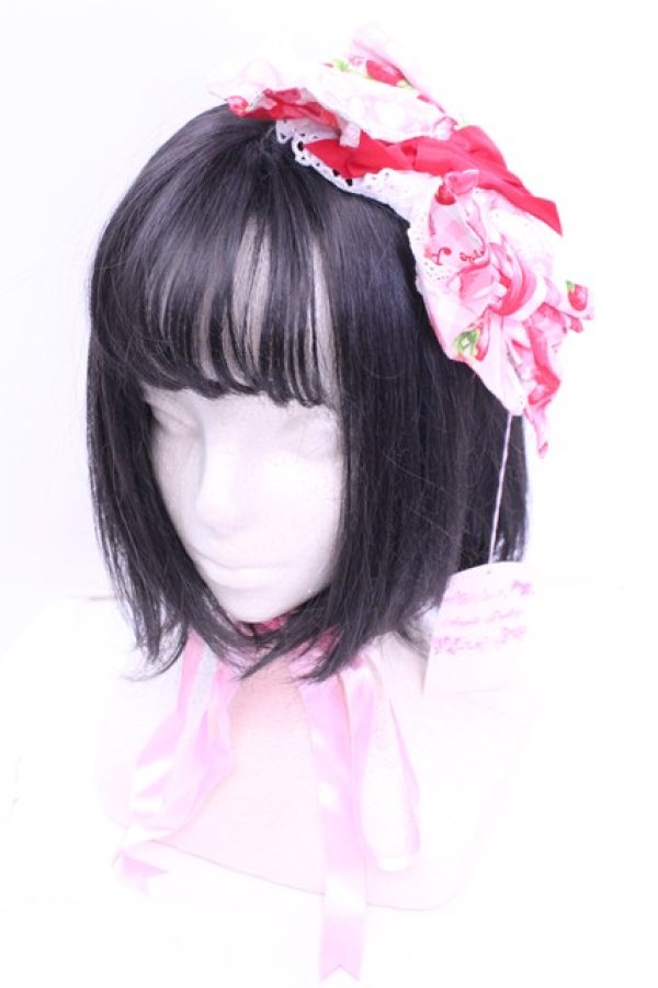 画像1: Angelic Pretty / スウィートリボンストロベリーキャノティエ  ピンク O-25-12-25-1012-AP-AC-IG-OS (1)