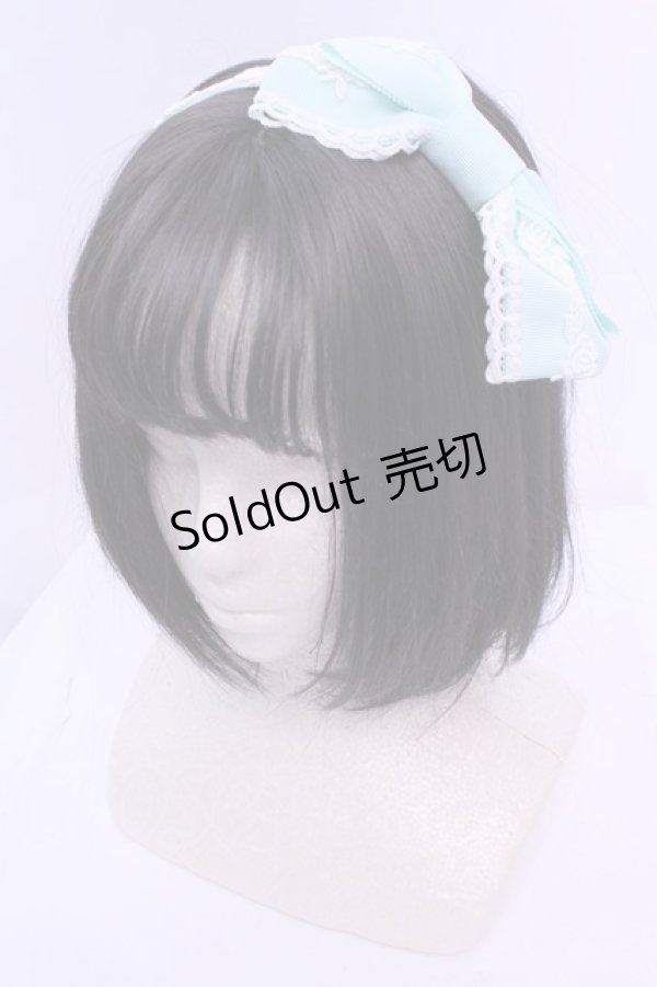 画像1: BABY,THE STARS SHINE BRIGHT / ローズレースグログランリボンカチューシャ  ミント O-25-12-25-1016-BA-AC-IG-OS (1)