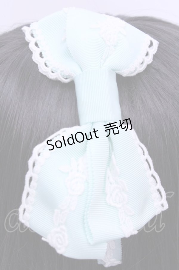 画像2: BABY,THE STARS SHINE BRIGHT / ローズレースグログランリボンカチューシャ  ミント O-25-12-25-1016-BA-AC-IG-OS (2)