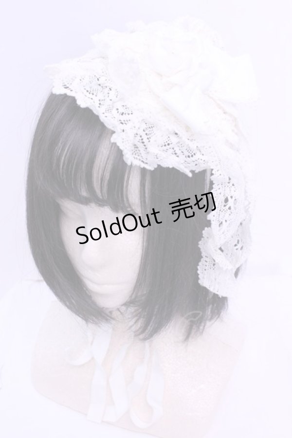画像1: BABY,THE STARS SHINE BRIGHT / ローズ丸型ヘッドドレス  シロ O-25-12-25-1017-BA-AC-IG-OS (1)