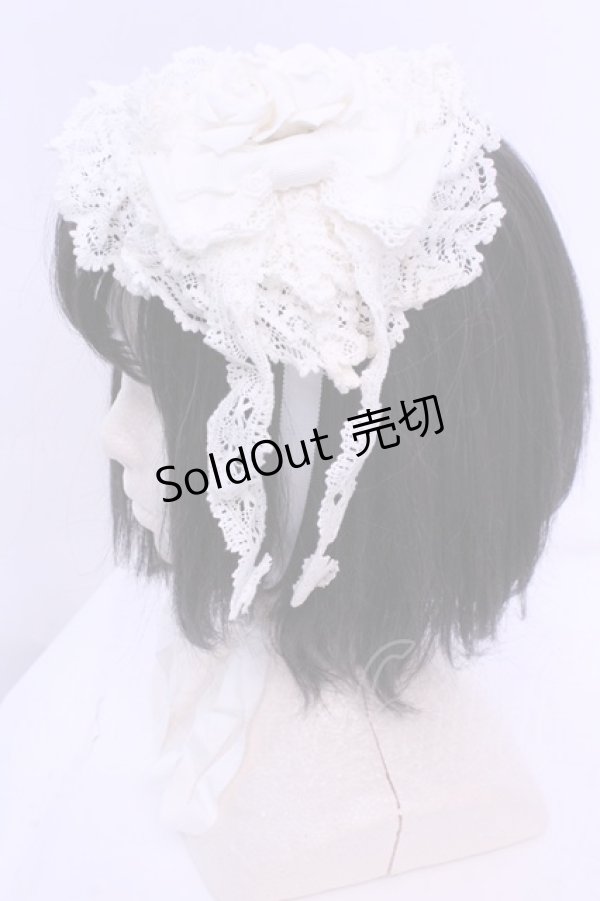画像3: BABY,THE STARS SHINE BRIGHT / ローズ丸型ヘッドドレス  シロ O-25-12-25-1017-BA-AC-IG-OS (3)