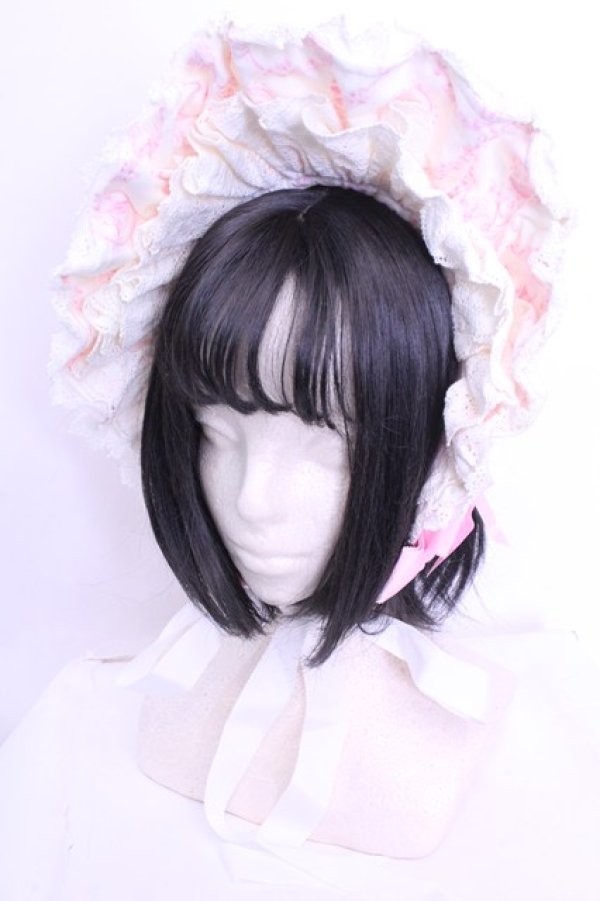 画像1: BABY,THE STARS SHINE BRIGHT / サーカス柄ボンネット  オフシロ×ピンク O-25-12-25-1018-BA-AC-IG-OS (1)