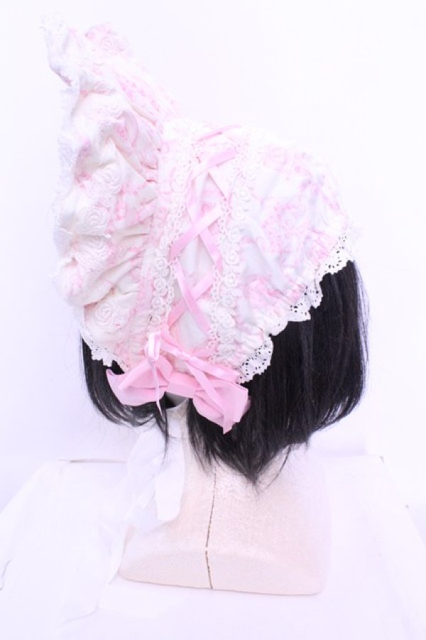 画像2: BABY,THE STARS SHINE BRIGHT / サーカス柄ボンネット  オフシロ×ピンク O-25-12-25-1018-BA-AC-IG-OS (2)