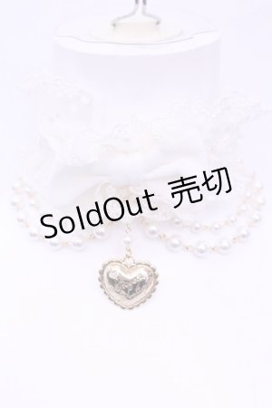 画像: Angelic Pretty / スカラップハートプリンセスチョーカー  シロ O-25-12-25-1019-AP-AC-IG-OS