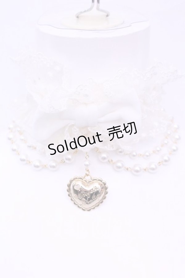 画像1: Angelic Pretty / スカラップハートプリンセスチョーカー  シロ O-25-12-25-1019-AP-AC-IG-OS (1)