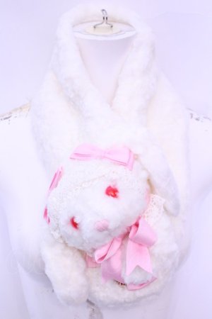 画像: BABY,THE STARS SHINE BRIGHT / うさくみゃマフラー  シロ×ピンク O-25-12-25-1020-BA-BG-IG-OS