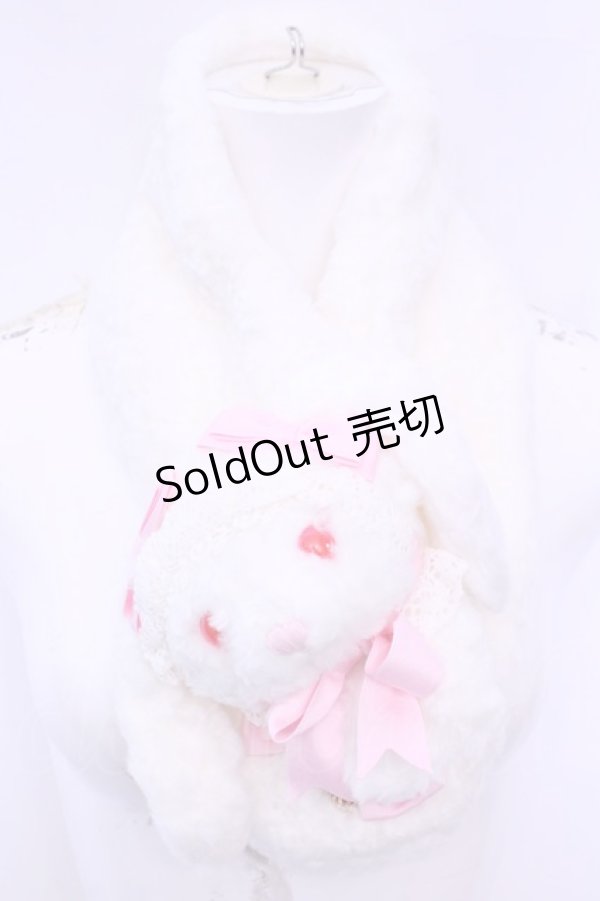 画像1: BABY,THE STARS SHINE BRIGHT / うさくみゃマフラー  シロ×ピンク O-25-12-25-1020-BA-BG-IG-OS (1)